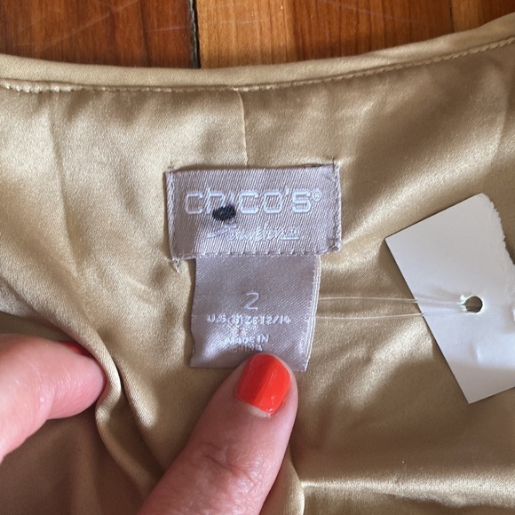 NWOT CHICO’S Travelers Collection Gold Sequin Jacket-Sold out online! - Picture 8 of 14